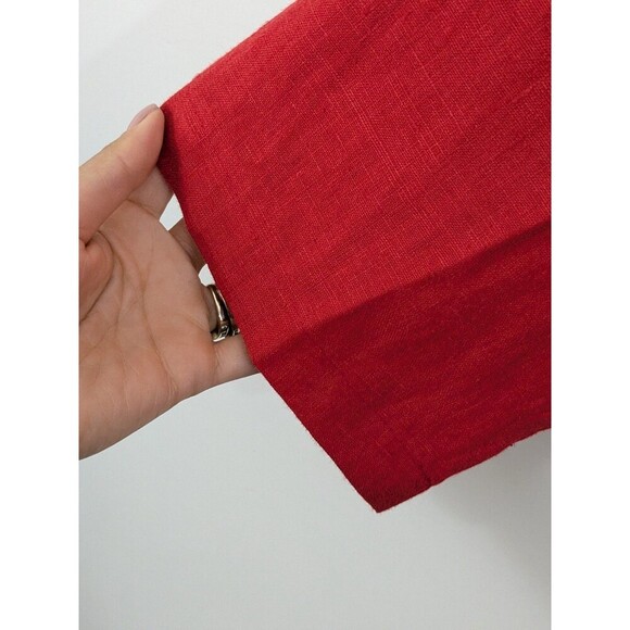 Vintage Flax 100% Linen Shacket Shirt Jacket Red Oversized Lagenlook Lagom Sz L - Picture 4 of 7